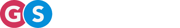 Logo with letters "G" in a pink circle and "S" in a blue circle, followed by faint or white text that is difficult to read on a transparent background.